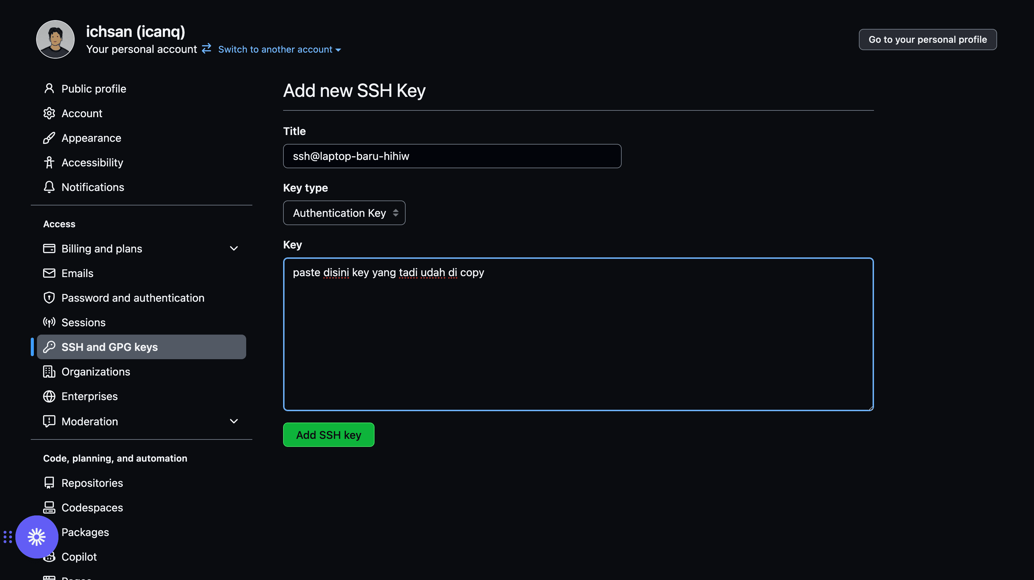 github-new-ssh-key