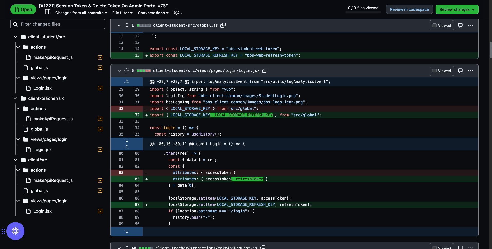 Code Changes
